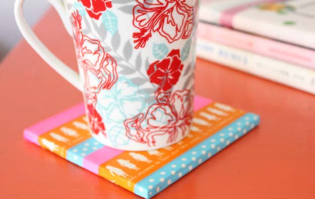 Washi Tape Crafts - Washi Tape Trivet - DIY Projects Made With Washi Tape - Wall Art, Frames, Cards, Pencils, Room Decor and DIY Gifts, Back To School Supplies - Creative, Fun Craft Ideas for Teens, Tweens and Teenagers - Step by Step Tutorials and Instructions 