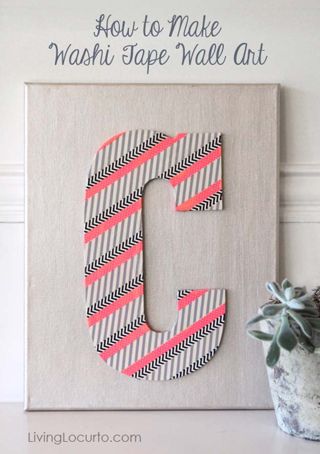 Washi Tape Crafts - Washi Tape Wall Art - DIY Projects Made With Washi Tape - Wall Art, Frames, Cards, Pencils, Room Decor and DIY Gifts, Back To School Supplies - Creative, Fun Craft Ideas for Teens, Tweens and Teenagers - Step by Step Tutorials and Instructions 