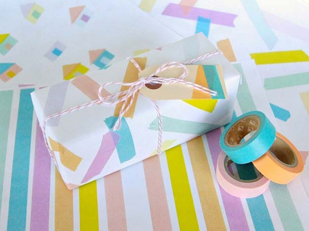 Washi Tape Crafts - Washi Tape Wrapping Paper - DIY Projects Made With Washi Tape - Wall Art, Frames, Cards, Pencils, Room Decor and DIY Gifts, Back To School Supplies - Creative, Fun Craft Ideas for Teens, Tweens and Teenagers - Step by Step Tutorials and Instructions 