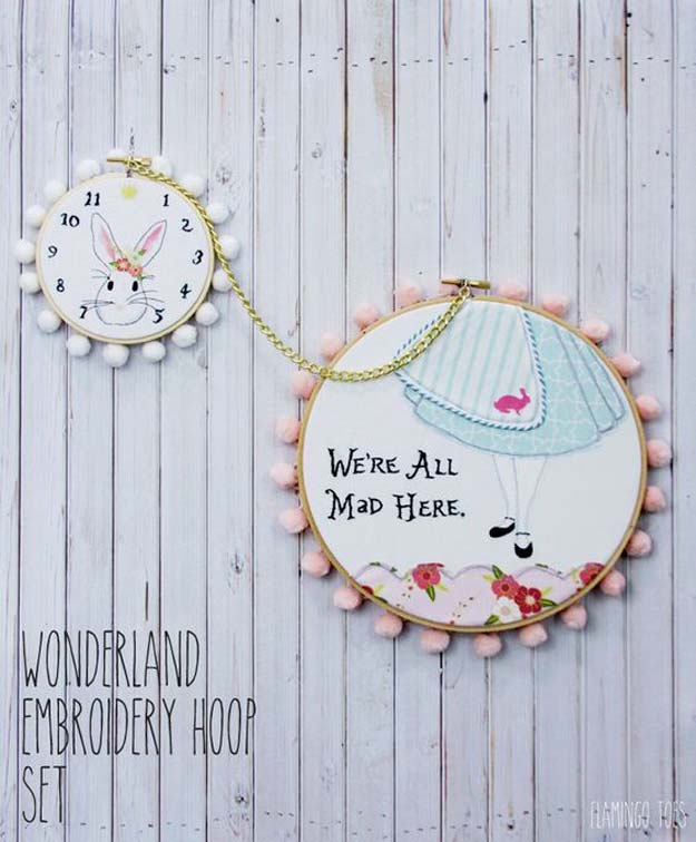 Cool Embroidery Projects for Teens - Step by Step Embroidery Tutorials - Wonderland Embroidery Hoop Set - Awesome Embroidery Projects for Teenagers - Cool Embroidery Crafts for Girls - Creative Embroidery Designs - Best Embroidery Wall Art, Room Decor - Great Embroidery Gifts, Free Embroidery Patterns for Girls, Women and Tweens 