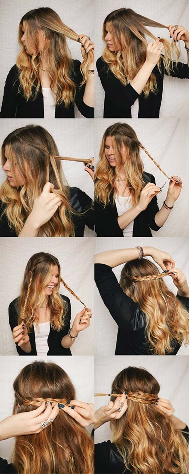 Best Hair Braiding Tutorials - Half-Up Braided Crown - Easy Step by Step Tutorials for Braids - How To Braid Fishtail, French Braids, Flower Crown, Side Braids, Cornrows, Updos - Cool Braided Hairstyles for Girls, Teens and Women - School, Day and Evening, Boho, Casual and Formal Looks #hairstyles #braiding #braidingtutorials #diyhair 