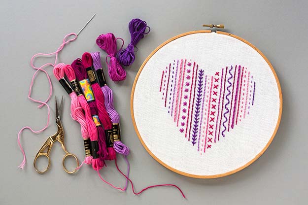 Cool Embroidery Projects for Teens - Step by Step Embroidery Tutorials - DIY: Heart Embroidery for Beginners - Awesome Embroidery Projects for Teenagers - Cool Embroidery Crafts for Girls - Creative Embroidery Designs - Best Embroidery Wall Art, Room Decor - Great Embroidery Gifts, Free Embroidery Patterns for Girls, Women and Tweens 