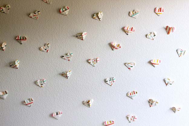 Cool Things to Make With Leftover Wrapping Paper - Wall of Love- Easy Crafts, Fun DIY Projects, Gifts and DIY Home Decor Ideas - Don't Trash The Christmas Wrapping Paper and Learn How To Make These Awesome Ideas Instead - Creative Craft Ideas for Teens, Tweens, Teenagers, Boys and Girls 