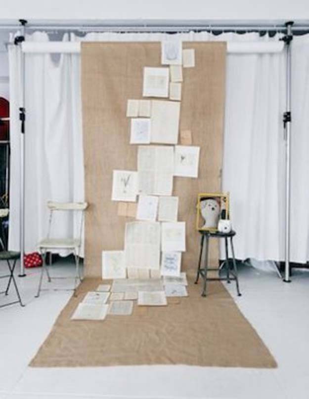 DIY Selfie Ideas - Book Pages Backdrop - Cool Ideas for Photo Booth and Picture Station - Props, Light, Mirror, Board, Wall, Background and Tips for Shooting Best Selfies - DIY Projects and Crafts for Teens 