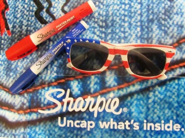 DIY Sunglasses Makeovers - Flag Frames - Fun Ways to Decorate and Embellish Sunglasses - Embroider, Paint, Add Jewels and Glitter to Your Shades - Cheap and Easy Projects and Crafts for Teens #diy #teencrafts #sunglasses