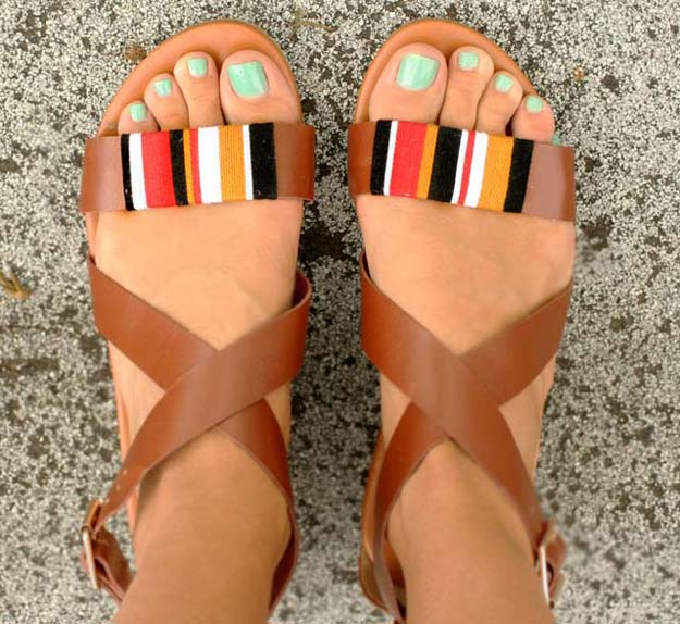 DIY Sandals and Flip Flops - Tribal Wrap Sandals - Creative, Cool and Easy Ways to Make or Update Your Shoes - Decorate Flip Flops with Cheap Dollar Store Crafts and Ideas - Beaded, Leather, Strappy and Painted Sandal Projects - Fun DIY Projects and Crafts for Teens and Teenagers 