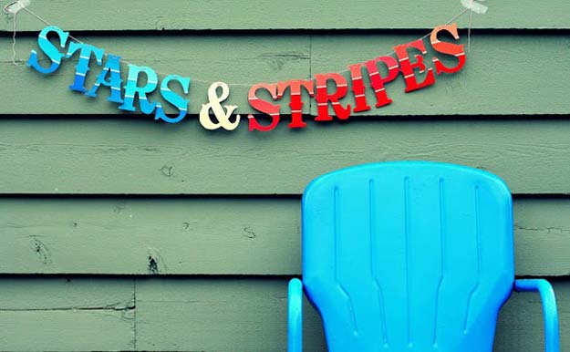 DIY Projects Made With Paint Chips - Stars and Stripes - Best Creative Crafts, Easy DYI Projects You Can Make With Paint Chips - Cool and Crafty How To and Project Tutorials - Crafty DIY Home Decor Ideas That Make Awesome DIY Gifts and Christmas Presents for Friends and Family 