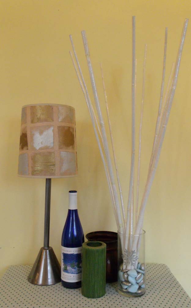 Gold DIY Projects and Crafts - Make a Wintery Bamboo Bouquet - Easy Room Decor, Wall Art and Accesories in Gold - Spray Paint, Painted Ideas, Creative and Cheap Home Decor - Projects and Crafts for Teens, Apartments, Adults and Teenagers 