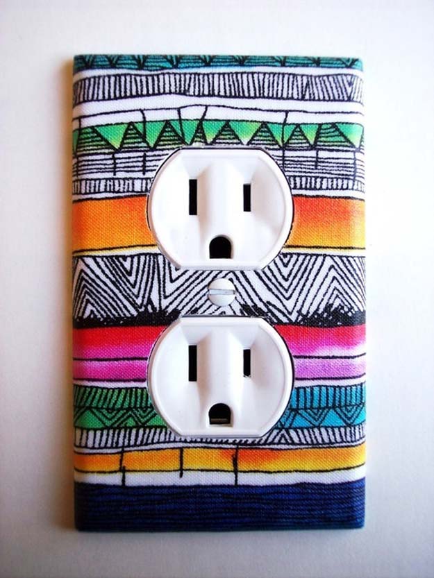 Sharpie Crafts For Teens, Kids and Adults -Cloth outlet or switch plate cover makes an awesome gift for teenagers to give or receive. Boys and Girls love them - DIY Projects and Ideas with Sharpies Using Markers on Fabric, Glass, Mugs, T- Shirts, Plates, Paper - Creative Arts and Crafts Ideas for Room Decor, Gifts and Fun Fashion