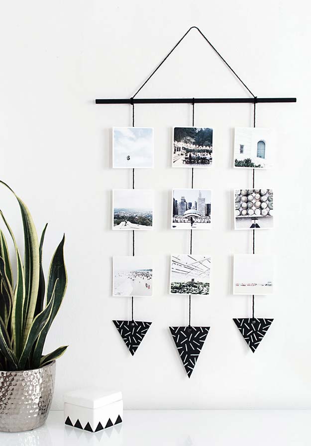 DIY Room Decor Ideas in Black and White - Photo Wall Hanging - Creative Home Decor and Room Accessories - Cheap and Easy Projects and Crafts for Wall Art, Bedding, Pillows, Rugs and Lighting - Fun Ideas and Projects for Teens, Apartments, Adutls and Teenagers 