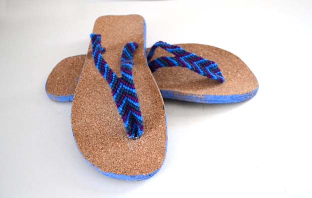 DIY Sandals and Flip Flops - Friendship Bracelet Straps Sandals - Creative, Cool and Easy Ways to Make or Update Your Shoes - Decorate Flip Flops with Cheap Dollar Store Crafts and Ideas - Beaded, Leather, Strappy and Painted Sandal Projects - Fun DIY Projects and Crafts for Teens and Teenagers 