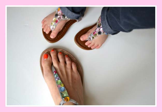 DIY Sandals and Flip Flops - DIY Jeweled Sandals - Creative, Cool and Easy Ways to Make or Update Your Shoes - Decorate Flip Flops with Cheap Dollar Store Crafts and Ideas - Beaded, Leather, Strappy and Painted Sandal Projects - Fun DIY Projects and Crafts for Teens and Teenagers 