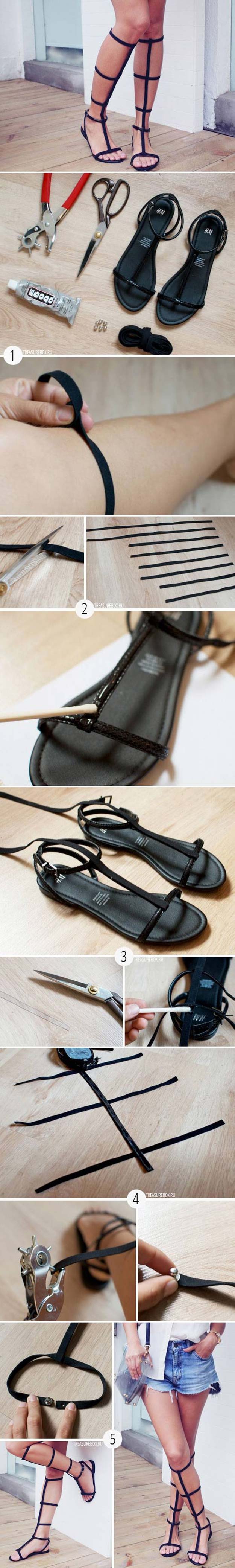 DIY Sandals and Flip Flops - DIY Nice Old Sandal Transformation - Creative, Cool and Easy Ways to Make or Update Your Shoes - Decorate Flip Flops with Cheap Dollar Store Crafts and Ideas - Beaded, Leather, Strappy and Painted Sandal Projects - Fun DIY Projects and Crafts for Teens and Teenagers 
