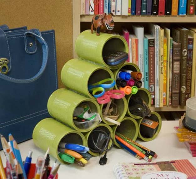 Fun DIY Ideas for Your Desk - Handy Desk Organizer - Cubicles, Ideas for Teens and Student - Cheap Dollar Tree Storage and Decor for Offices and Home - Cool DIY Projects and Crafts for Teens 