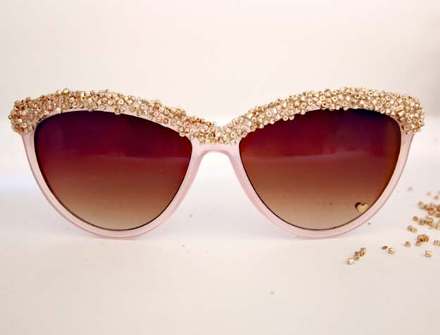 DIY Sunglasses Makeovers - DIY: Embellished Sunglasses - Fun Ways to Decorate and Embellish Sunglasses - Embroider, Paint, Add Jewels and Glitter to Your Shades - Cheap and Easy Projects and Crafts for Teens #diy #teencrafts #sunglasses
