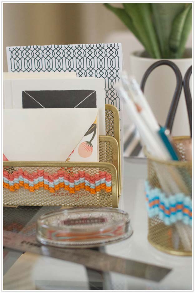 Fun DIY Ideas for Your Desk - Last Stitch Effort - Cubicles, Ideas for Teens and Student - Cheap Dollar Tree Storage and Decor for Offices and Home - Cool DIY Projects and Crafts for Teens 