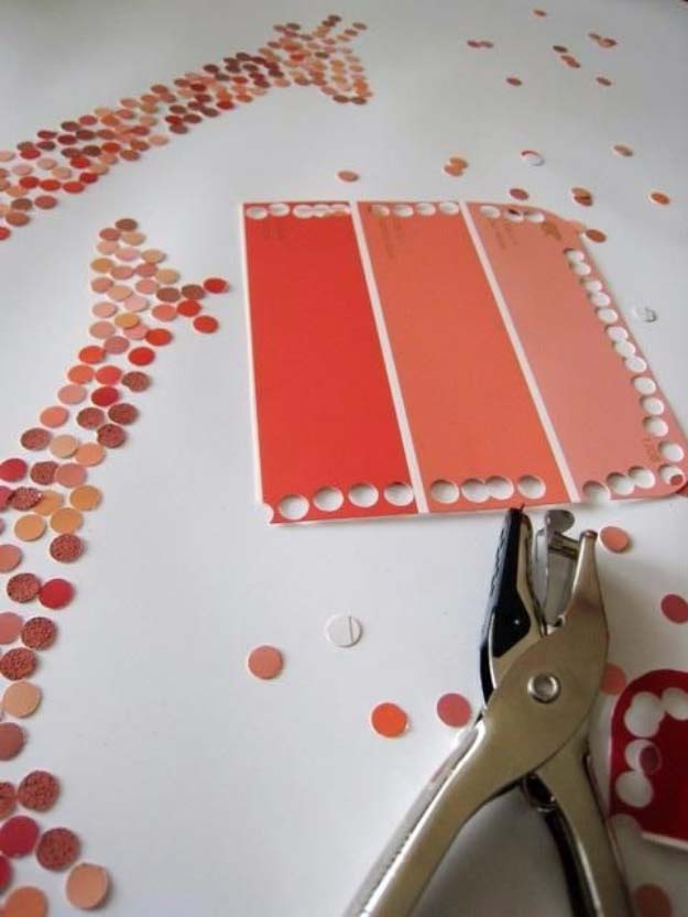 DIY Projects Made With Paint Chips - DIY Paint Chip Art - Best Creative Crafts, Easy DYI Projects You Can Make With Paint Chips - Cool and Crafty How To and Project Tutorials - Crafty DIY Home Decor Ideas That Make Awesome DIY Gifts and Christmas Presents for Friends and Family 