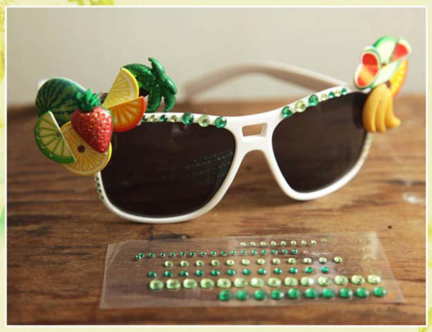 DIY Sunglasses Makeovers - DIY: Summer Shades - Fun Ways to Decorate and Embellish Sunglasses - Embroider, Paint, Add Jewels and Glitter to Your Shades - Cheap and Easy Projects and Crafts for Teens #diy #teencrafts #sunglasses