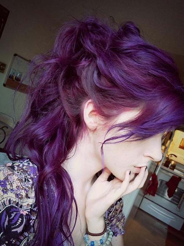 Creative DIY Hair Tutorials - Dye Your Hair Purple - Color, Rainbow, Galaxy and Unique Styles for Long, Short and Medium Hair - Braids, Dyes, Instructions for Teens and Women #hairstyles #hairideas #beauty #teens #easyhairstyles