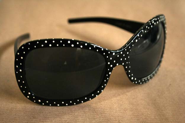 DIY Sunglasses Makeovers - Polka Dot Sunglasses - Fun Ways to Decorate and Embellish Sunglasses - Embroider, Paint, Add Jewels and Glitter to Your Shades - Cheap and Easy Projects and Crafts for Teens #diy #teencrafts #sunglasses