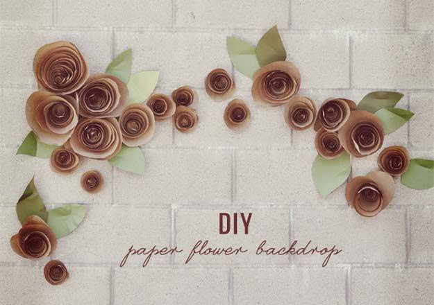 DIY Selfie Ideas - DIY: Paper Flower Backdrop - Cool Ideas for Photo Booth and Picture Station - Props, Light, Mirror, Board, Wall, Background and Tips for Shooting Best Selfies - DIY Projects and Crafts for Teens 