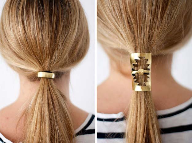 Gold DIY Projects and Crafts - Gold Hair Cuffs - Easy Room Decor, Wall Art and Accesories in Gold - Spray Paint, Painted Ideas, Creative and Cheap Home Decor - Projects and Crafts for Teens, Apartments, Adults and Teenagers 