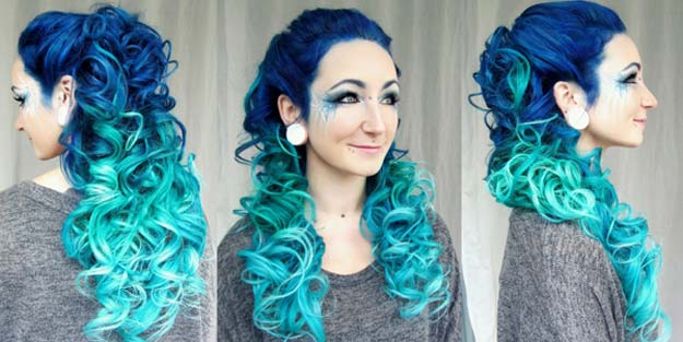 Creative DIY Hair Tutorials - Mermaid Ombre Hair Tutorial - Color, Rainbow, Galaxy and Unique Styles for Long, Short and Medium Hair - Braids, Dyes, Instructions for Teens and Women #hairstyles #hairideas #beauty #teens #easyhairstyles