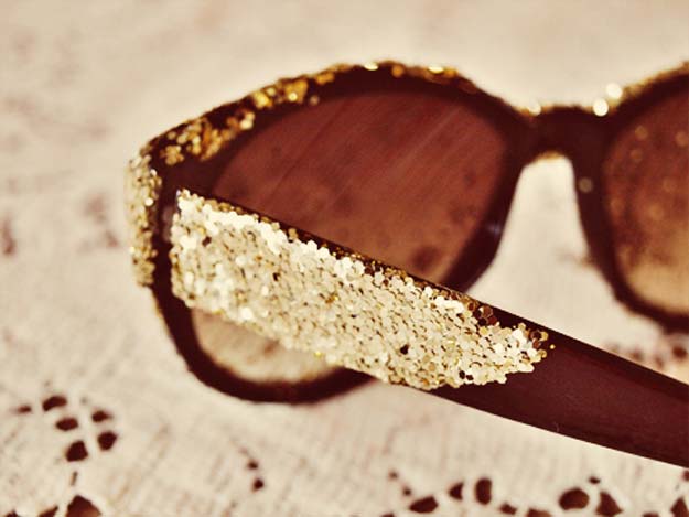 DIY Sunglasses Makeovers - Glitter Sunglasses - Fun Ways to Decorate and Embellish Sunglasses - Embroider, Paint, Add Jewels and Glitter to Your Shades - Cheap and Easy Projects and Crafts for Teens #diy #teencrafts #sunglasses