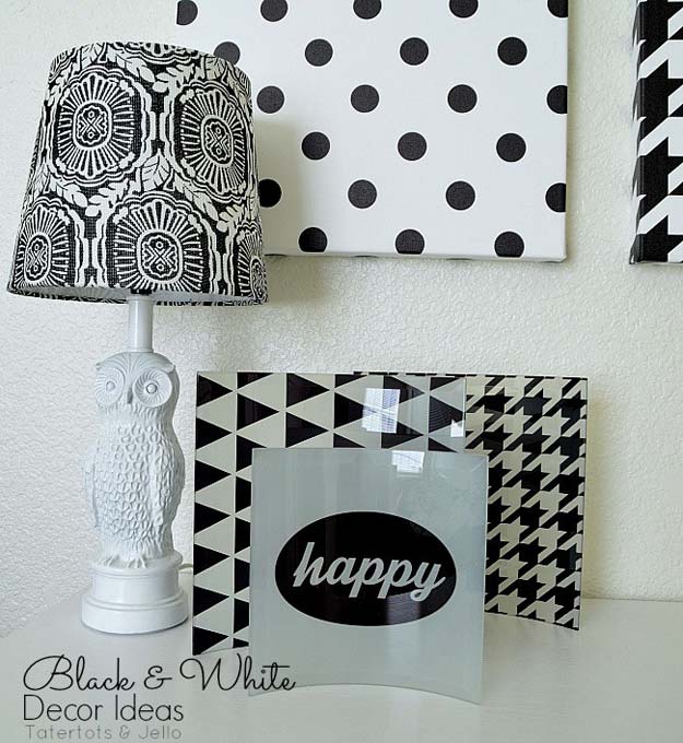 DIY Room Decor Ideas in Black and White - Black and White Wall Art - Creative Home Decor and Room Accessories - Cheap and Easy Projects and Crafts for Wall Art, Bedding, Pillows, Rugs and Lighting - Fun Ideas and Projects for Teens, Apartments, Adutls and Teenagers 