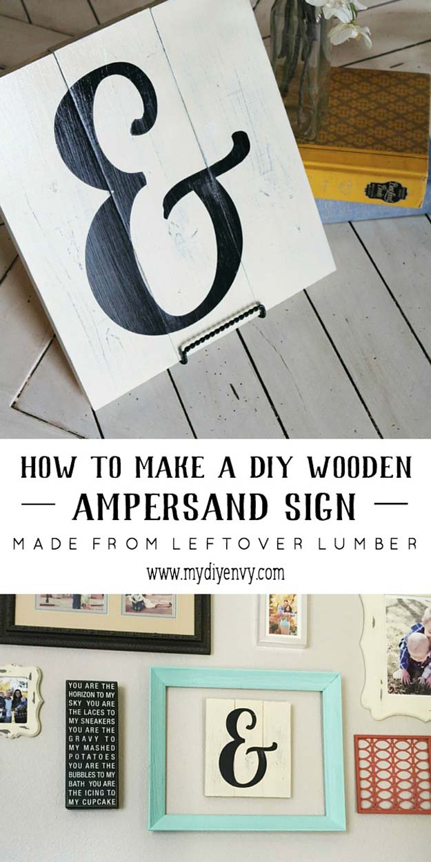 DIY Room Decor Ideas in Black and White - DIY Ampersand Sign - Creative Home Decor and Room Accessories - Cheap and Easy Projects and Crafts for Wall Art, Bedding, Pillows, Rugs and Lighting - Fun Ideas and Projects for Teens, Apartments, Adutls and Teenagers 