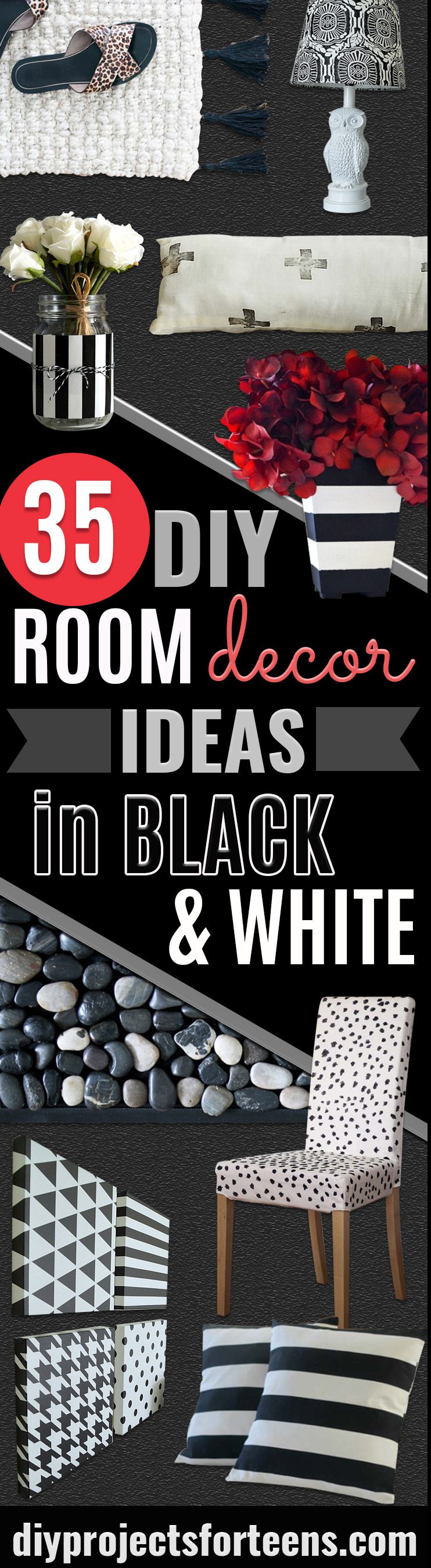 35 DIY Room Decor Ideas in Black and White