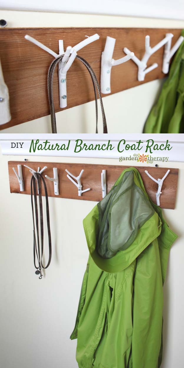 DIY Room Decor Ideas for Boys - DIY Natural Branch Coat Rack - Teen Bedroom Decor Idea for Boy - Wall Art, Lighting, Lamps, Shelves, Bedding, Curtains and Rugs for Boy Rooms - Easy Step by Step Tutorials and Projects for Decorating Teens and Tweens Rooms 