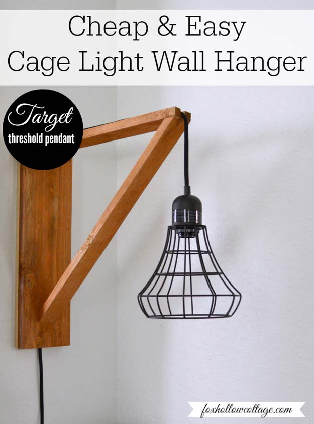 DIY Room Decor Ideas for Boys - - Industrial Cage Light Wall Hanger - Teen Bedroom Decor Idea for Boy - Wall Art, Lighting, Lamps, Shelves, Bedding, Curtains and Rugs for Boy Rooms - Easy Step by Step Tutorials and Projects for Decorating Teens and Tweens Rooms 