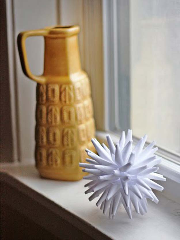All White DIY Room Decor - DIY Modern Paper Ornament - Creative Home Decor Ideas for the Bedroom and Teen Rooms - Do It Yourself Crafts and White Wall Art, Bedding, Curtains, Lamps, Lighting, Rugs and Accessories - Easy Room Decoration Ideas for Girls, Teens and Tweens - Cute DIY Gifts and Projects With Step by Step Tutorials and Instructions 