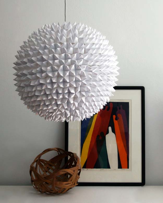 All White DIY Room Decor - Faceted Pendant Lights – The Large Sphere - Creative Home Decor Ideas for the Bedroom and Teen Rooms - Do It Yourself Crafts and White Wall Art, Bedding, Curtains, Lamps, Lighting, Rugs and Accessories - Easy Room Decoration Ideas for Girls, Teens and Tweens - Cute DIY Gifts and Projects With Step by Step Tutorials and Instructions 