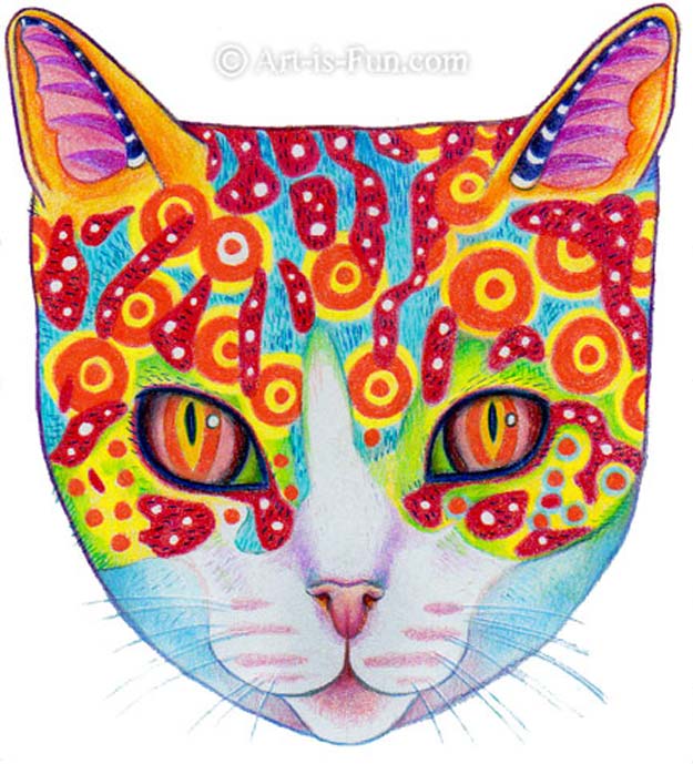 Cool Drawing Tutorials - How To Draw A Cat Illustration - Learn How To Draw Animals, Easy People, Step by Step Drawing and Tutorial With Instructions - Creative Arts and Crafts Ideas for Teens - Shapes, Shading, Buildings, School Art Projects, Drawing for Beginners and Teenagers, Kids #drawing #art #drawingtutorials
