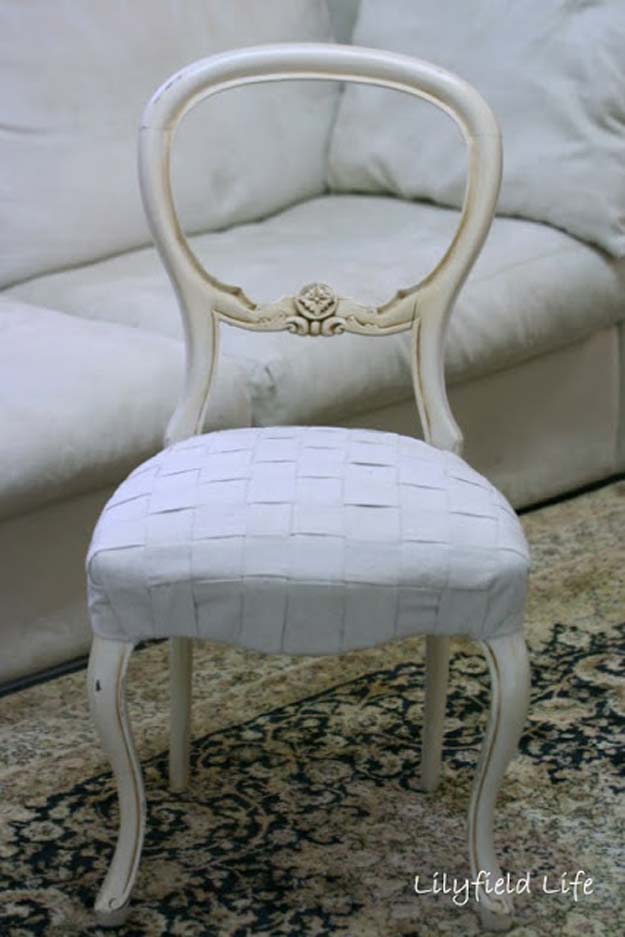 All White DIY Room Decor - DIY Woven Upholstery Tutorial - Creative Home Decor Ideas for the Bedroom and Teen Rooms - Do It Yourself Crafts and White Wall Art, Bedding, Curtains, Lamps, Lighting, Rugs and Accessories - Easy Room Decoration Ideas for Girls, Teens and Tweens - Cute DIY Gifts and Projects With Step by Step Tutorials and Instructions 