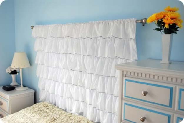 All White DIY Room Decor - DIY Ruffled Headboard - Creative Home Decor Ideas for the Bedroom and Teen Rooms - Do It Yourself Crafts and White Wall Art, Bedding, Curtains, Lamps, Lighting, Rugs and Accessories - Easy Room Decoration Ideas for Girls, Teens and Tweens - Cute DIY Gifts and Projects With Step by Step Tutorials and Instructions 