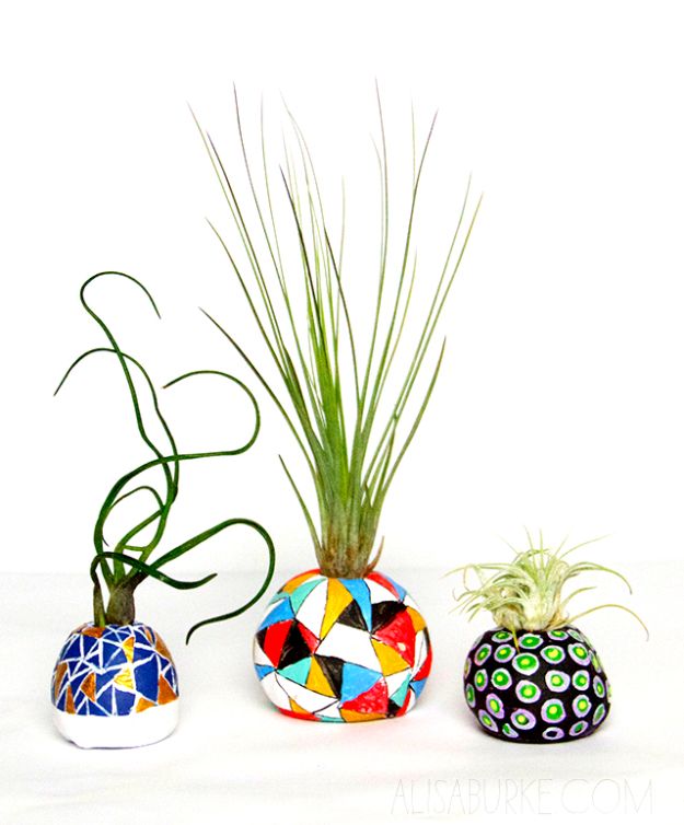 Creative Bedroom Ideas for Teens and Teenagers - Air Plant Pots Tutorial - Best Cool Crafts, Bedroom Accessories, Lighting, Wall Art, Creative Arts and Crafts Projects, Rugs, Pillows, Curtains, Lamps and Lights - Easy and Cheap Do It Yourself Ideas for Teen Bedrooms and Play Rooms #teencrafts #diydecor #roomideas #teenrooms #teendecor #diyideas