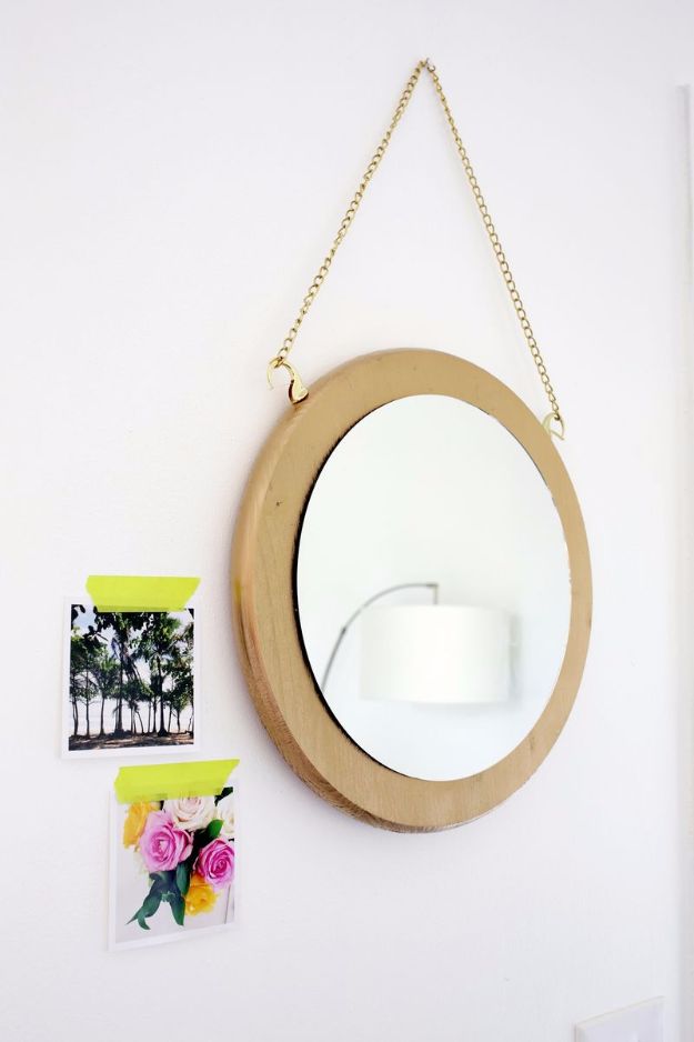 Best DIY Room Decor Ideas for Teens and Teenagers - Circle Chain Mirror DIY - Best Cool Crafts, Bedroom Accessories, Lighting, Wall Art, Creative Arts and Crafts Projects, Rugs, Pillows, Curtains, Lamps and Lights - Easy and Cheap Do It Yourself Ideas for Teen Bedrooms and Play Rooms #teencrafts #diydecor #roomideas #teenrooms #teendecor #diyideas