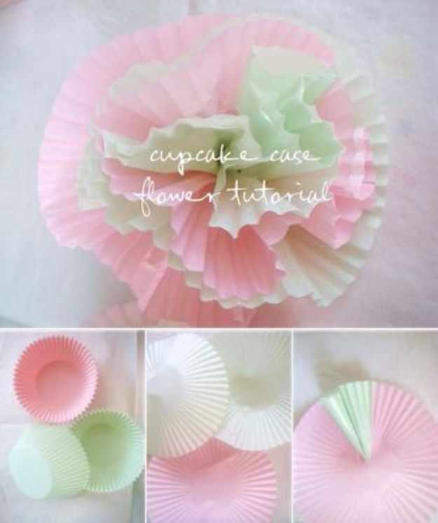 Easy Crafts for Teens - Cupcake Case Flowers - Cheap and Easy DIY Projects for Teenagers - Learn Basic Craft Techniques and Tutorials for Learning The Basics for Do It Yourself Projects and Fun Crafts - Easy Step by Step Tutorials for Making Pom Poms, Using a Glue Gun, Painting How To and More - Cool Ideas for Teens, Teenagers and Adults - Cheap Arts and Crafts Ideas and Tips 