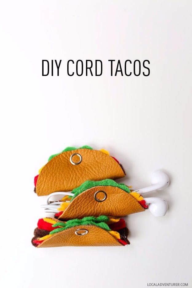 Easy Crafts for Teens - DIY Cord Tacos - Cheap and Easy DIY Projects for Teenagers - Learn Basic Craft Techniques and Tutorials for Learning The Basics for Do It Yourself Projects and Fun Crafts - Easy Step by Step Tutorials for Making Pom Poms, Using a Glue Gun, Painting How To and More - Cool Ideas for Teens, Teenagers and Adults - Cheap Arts and Crafts Ideas and Tips 