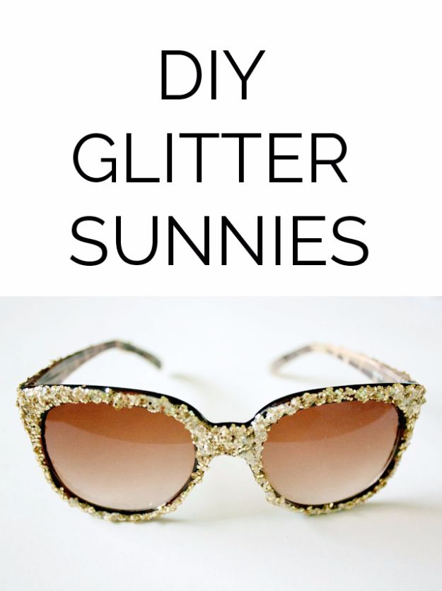 Easy Crafts for Teens - DIY Glitter Sunglasses - Cheap and Easy DIY Projects for Teenagers - Learn Basic Craft Techniques and Tutorials for Learning The Basics for Do It Yourself Projects and Fun Crafts - Easy Step by Step Tutorials for Making Pom Poms, Using a Glue Gun, Painting How To and More - Cool Ideas for Teens, Teenagers and Adults - Cheap Arts and Crafts Ideas and Tips 