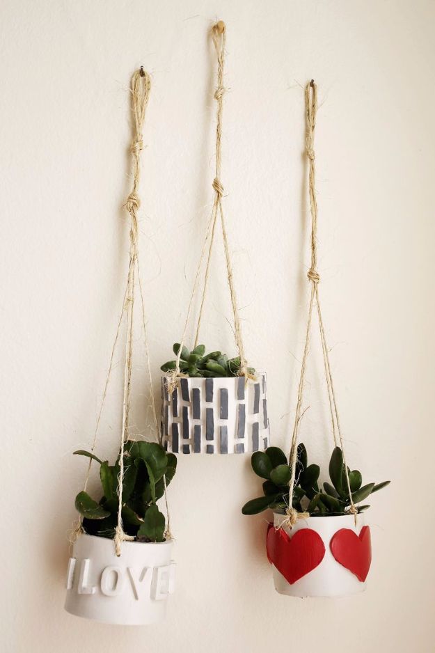 Best DIY Room Decor Ideas for Teens and Teenagers - DIY Hanging Mini Planter - Best Cool Crafts, Bedroom Accessories, Lighting, Wall Art, Creative Arts and Crafts Projects, Rugs, Pillows, Curtains, Lamps and Lights - Easy and Cheap Do It Yourself Ideas for Teen Bedrooms and Play Rooms #teencrafts #diydecor #roomideas #teenrooms #teendecor #diyideas