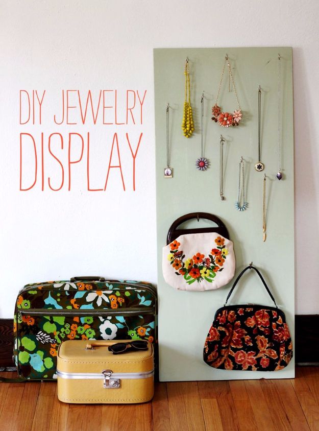 DIY Jewelry Storage - DIY Jewelry Display - Do It Yourself Crafts and Projects for Organizing, Storing and Displaying Jewelry - Earrings, Rings, Necklaces - Jewelry Tree, Boxes, Hangers - Cheap and Easy Ways To Organize Jewelry in Bedroom and Bathroom - Dollar Store Crafts and Cheap Ideas for Decorating