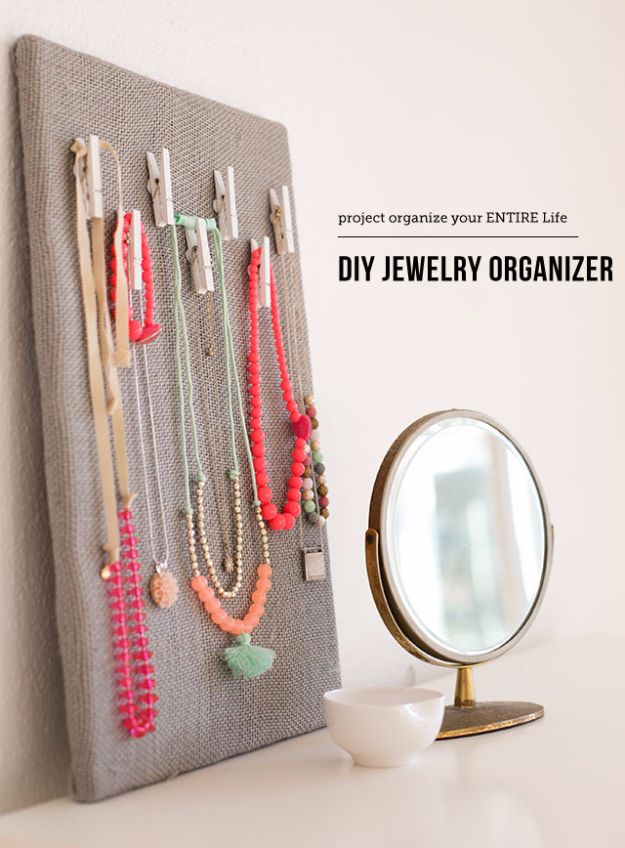DIY Jewelry Storage - DIY Jewelry Organization Board - Do It Yourself Crafts and Projects for Organizing, Storing and Displaying Jewelry - Earrings, Rings, Necklaces - Jewelry Tree, Boxes, Hangers - Cheap and Easy Ways To Organize Jewelry in Bedroom and Bathroom - Dollar Store Crafts and Cheap Ideas for Decorating