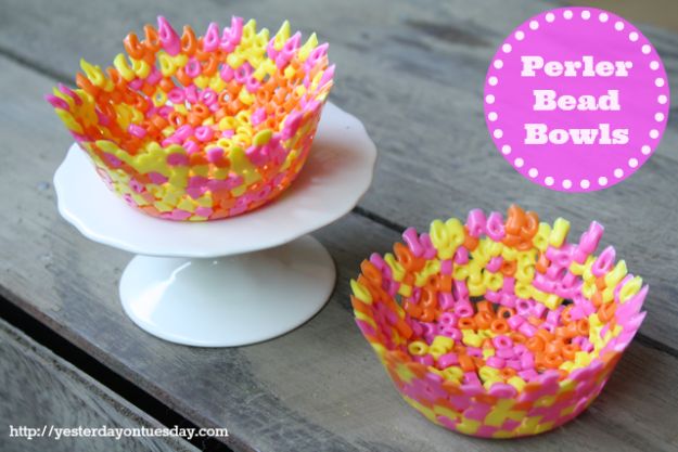 Best DIY Ideas for Teens To Make This Summer - DIY Perler Bead Bowls - Fun and Easy Crafts, Room Decor, Toys and Craft Projects to Make And Sell - Cool Gifts for Friends, Awesome Things To Do When You Are Bored - Teenagers - Boys and Girls Love Making These Creative Projects With Step by Step Tutorials and Instructions #diyideas #summer #teencrafts #crafts