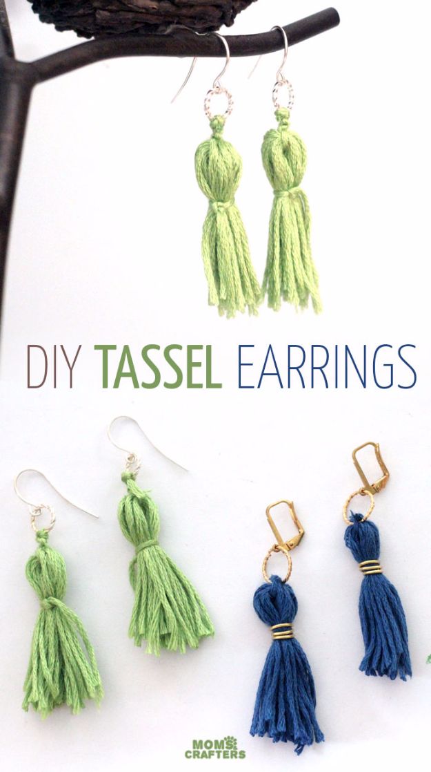 Best DIY Ideas for Teens To Make This Summer - DIY Tassel Earrings - Fun and Easy Crafts, Room Decor, Toys and Craft Projects to Make And Sell - Cool Gifts for Friends, Awesome Things To Do When You Are Bored - Teenagers - Boys and Girls Love Making These Creative Projects With Step by Step Tutorials and Instructions #diyideas #summer #teencrafts #crafts