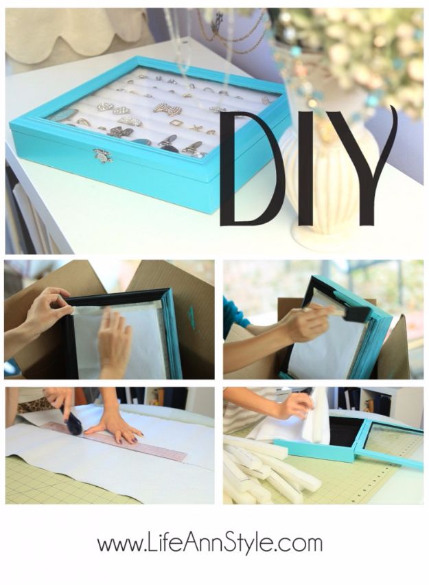 DIY Jewelry Storage - DIY Tiffany Co Inspired Jewelry Box - Do It Yourself Crafts and Projects for Organizing, Storing and Displaying Jewelry - Earrings, Rings, Necklaces - Jewelry Tree, Boxes, Hangers - Cheap and Easy Ways To Organize Jewelry in Bedroom and Bathroom - Dollar Store Crafts and Cheap Ideas for Decorating 
