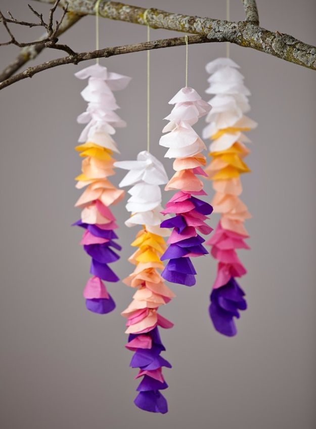 Best DIY Room Decor Ideas for Teens and Teenagers - DIY Tissue Wisteria - Best Cool Crafts, Bedroom Accessories, Lighting, Wall Art, Creative Arts and Crafts Projects, Rugs, Pillows, Curtains, Lamps and Lights - Easy and Cheap Do It Yourself Ideas for Teen Bedrooms and Play Rooms #teencrafts #diydecor #roomideas #teenrooms #teendecor #diyideas